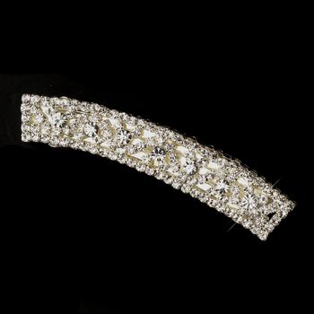 Silver Clear Rhinestone Tiara Headband 7048