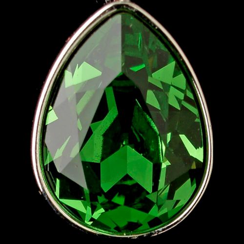 Silver Peridot Swarovski Crystal Element Teardrop Leverback Earrings 9602