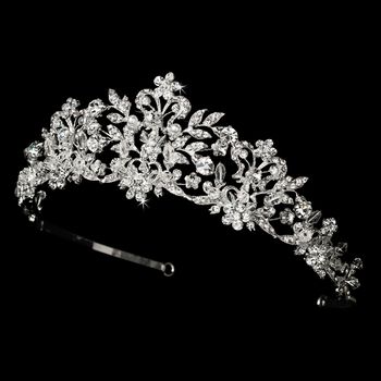 Swarovski Crystal and White Pearl Bridal Tiara HP 7102