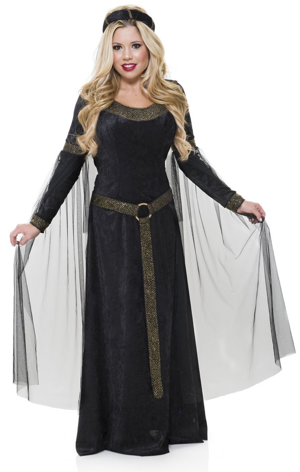 Adult Black/Gold Renaissance Lady Costume - Medieval Costumes - Candy ...