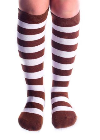Brown/White Striped Socks - Adult or Child - Candy Apple Costumes - Hosiery