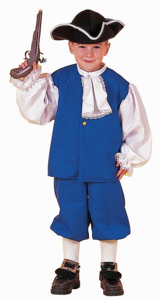 Child's Blue Colonial Boy Costume Candy Apple Costumes Black