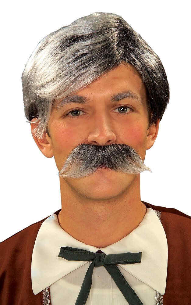 Geppetto Grey Wig and Mustache Candy Apple Costumes Men's Wigs