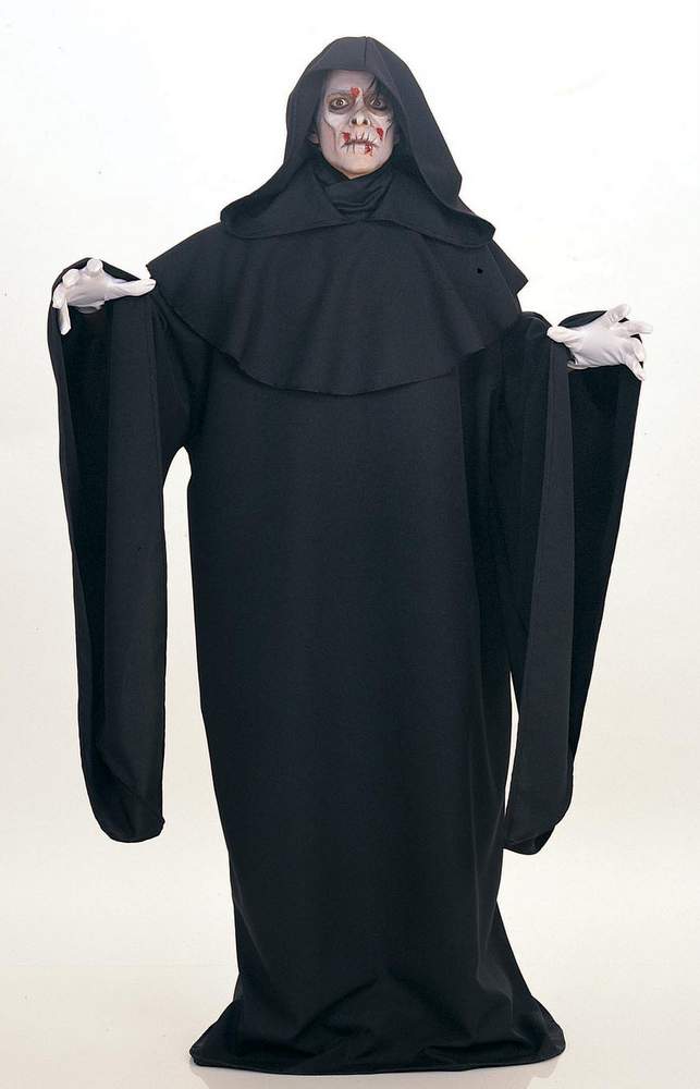 Plus Size Black Hooded Robe - Candy Apple Costumes