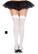 Plus Size Thigh High w/ Bow - Black