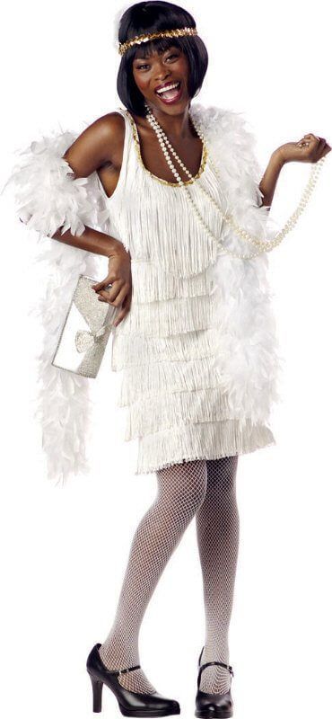 White Flapper Costume (Plus Size) - Candy Apple Costumes