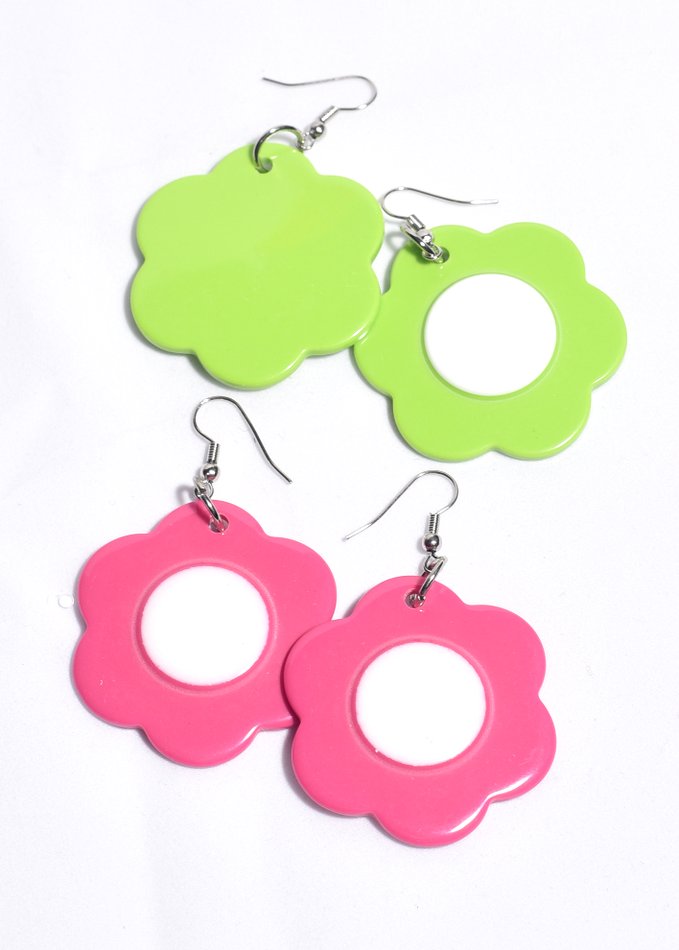 Retro Plastic Flower Earrings Candy Apple Costumes