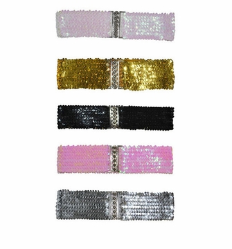 5875 Women Wide Stretchy Waist Belts Sparkle Bling Sequin Elastic Cinch VASTLUCKY Women Elastic Wide Waist Belt for Dresses Sequin  main image 4