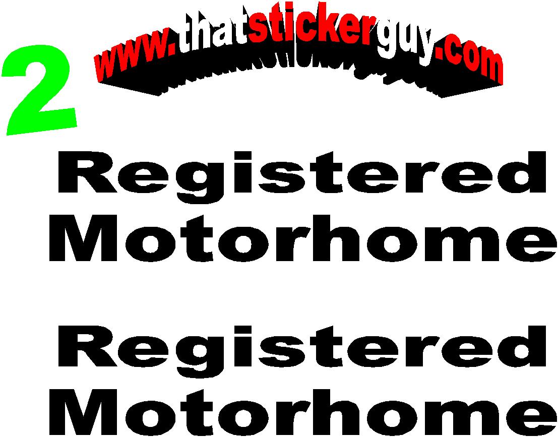 Registered Motorhome Sticker set