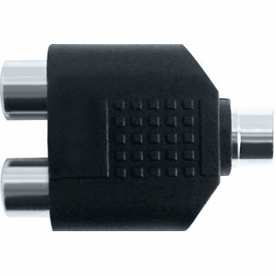 3.5mm Female to 2 RCA Female Jack Adapter Connector