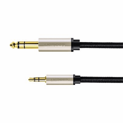 3.5mm TRS Male to 6.35mm 1/4 Inch Male Balanced Audio Cable 5"