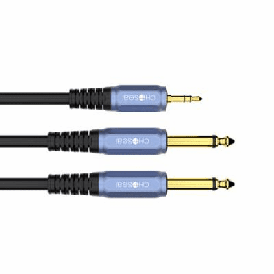 3.5mm TRS to Dual 6.35mm 1/4 Inch Male Y-Splitter Breakout Cable