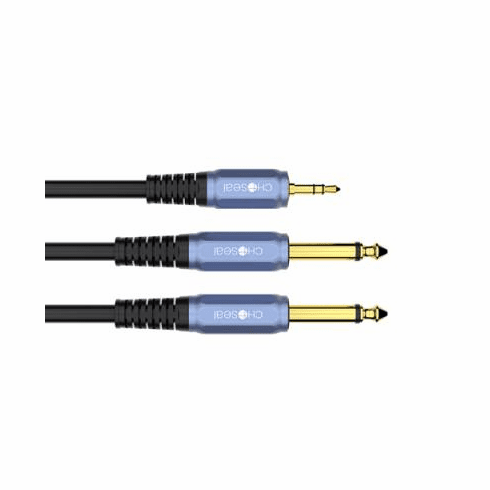 3.5mm TRS to Dual 6.35mm 1/4 Inch Male Y-Splitter Breakout Cable