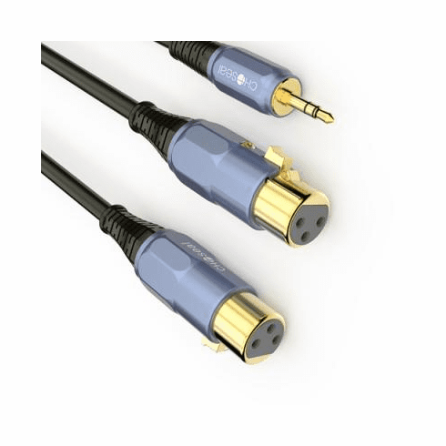 3.5mm TRS to Dual XLR Female Y-Splitter Breakout Cable