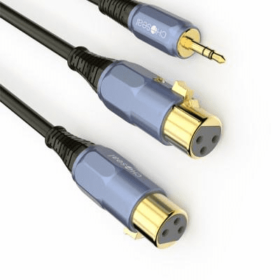 3.5mm TRS to Dual XLR Female Y-Splitter Breakout Cable