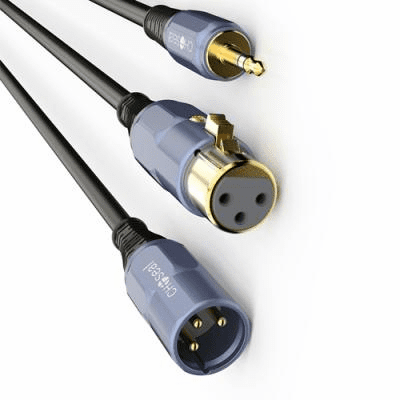 3.5mm TRS to Dual XLR Male Female Y-Splitter Breakout Cable