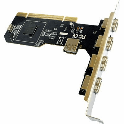 4 Port USB 2.0 Hub High Speed 480mb PCI Card