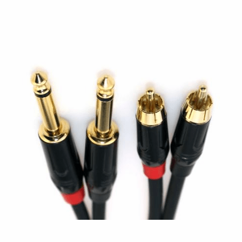 Dual 6.35mm TRS Male to Dual RCA Male Cable