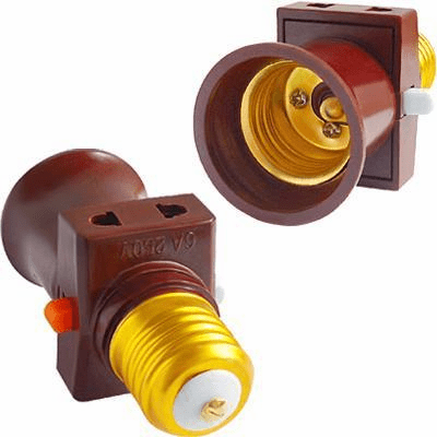 E27 Socket Bulb Holder Adapter to AC Plug Converter with Switch