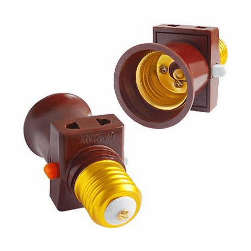 E27 Socket Bulb Holder Adapter to AC Plug Converter with Switch