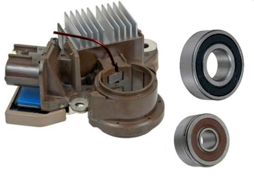 ママたん Alternator Rebuild Kit; Voltage Regulator with Brushes & Bearings