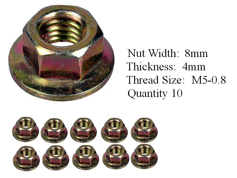 Flanged Nut M5 x 0.8 4-4.5mm Tall - Alternator For Ferrari 348 P/N 
