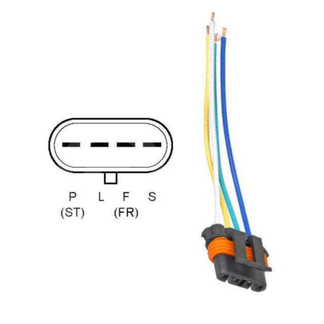 Alternator Lead Harness Pigtail on GM with 3 Wire / Pin for Plug