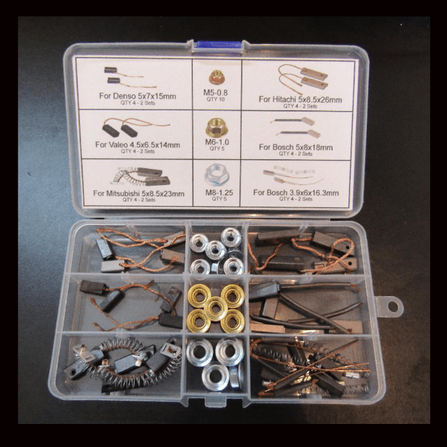 Variety Pack Alternator Brushes fits Denso, Valeo, Bosch, Mitsubishi