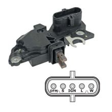 Voltage Regulator with Brushes, 24 Volt, 5 Terminal W-L-IG-S-DFM,  for Bosch on Iveco, John Deere, Renault & Volvo Trucks Applications - 80201148