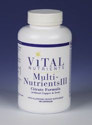 Multi-Nutrients III (No Copper or Iron)  180 Caps