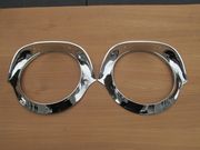 1954 CADILLAC & 1955 CADILLAC HEADLIGHT BEZELS PAIR RECHROMED NICE