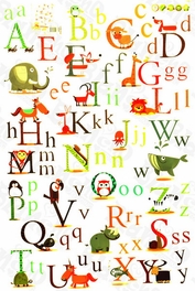 Animals' Alphabet - Wall Decals Stickers Appliques Home Dcor