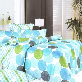 [Blue Marbles] 100% Cotton 3PC Duvet Cover set (Twin Size)