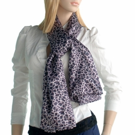 Brando Burgundy Elegant Stylish Leopard Design Natural Silk Scarf/Wrap/Shawl(Small)