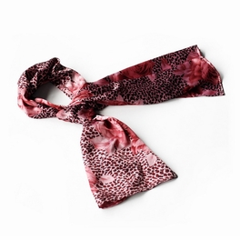 Brando Pink Leopard & Rose Floral Pattern Stylish super soft Silk Scarf/Wrap/Shawl(Large)