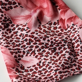Brando Pink Leopard & Rose Floral Pattern Stylish super soft Silk Scarf/Wrap/Shawl(Large)