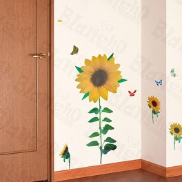 Bright Sunflowers - Large Wall Decals Stickers Appliques Home Decor
