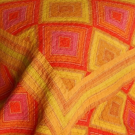 [Burning Flame] Cotton 3PC Vermicelli-Quilted Striped Printed Quilt Set (Full/Queen Size)