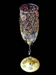 Celebration Design - Hand Painted - Flute - 6 oz.