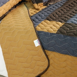 [Classics Harmony] 3PC Vermicelli-Quilted Patchwork Quilt Set (Full/Queen Size)