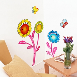 Cute Flowers - Wall Decals Stickers Appliques Home Decor