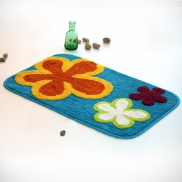 [Dancing Flowers - Royal Blue] Kids Room Rugs (19.7 by 31.5 inches)