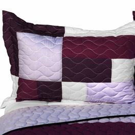 [Dream Nymph] 3PC Vermicelli - Quilted Patchwork Quilt Set (Full/Queen Size)