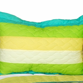 [Enjoying Free] 3PC Vermicelli-Quilted Patchwork Quilt Set (Full/Queen Size)