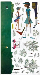 Golf Girl - Wall Decals Stickers Appliques Home Decor