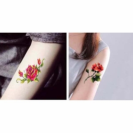 Hot Selling Men And Women Temporary Tattoos Waterproof Stickers Rose
