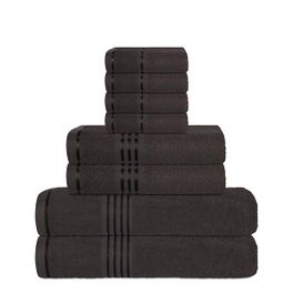 Blancho Bedding premium 8 Piece 550 GSM 2 ply Quality Luxury Towel Set with 2 Bath Towels 2 Hand Towels 4 Wash Cloth Grey Color
