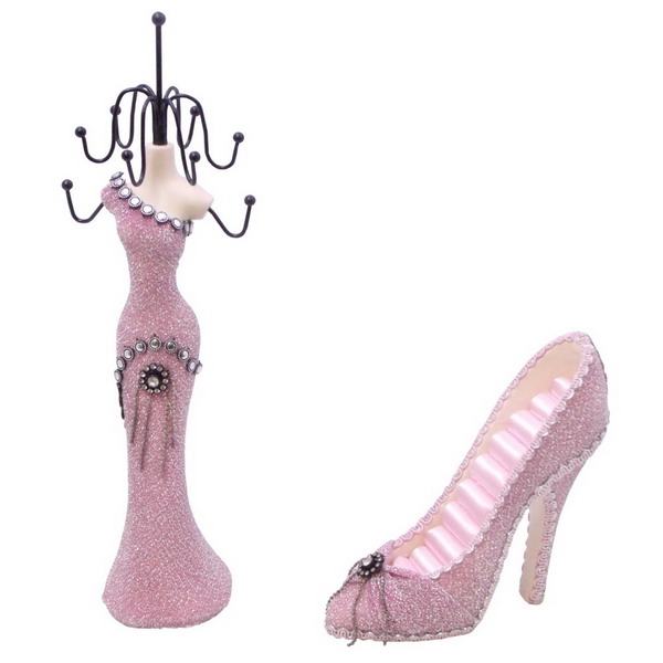 Kaitlyn - B Dress Up Doll Necklace Display & Shoe Ring Display Jewelry Holder Combo (Light Pink) Kaitlyn - B Dress Up Doll Necklace Display & Shoe Ring Display Jewelry Holder Combo (Light Pink)