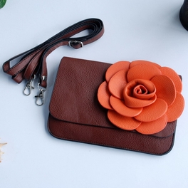 [Luxurious Coffee] Flower Leatherette Clutch Shoulder Bag Clutch Casual Purse