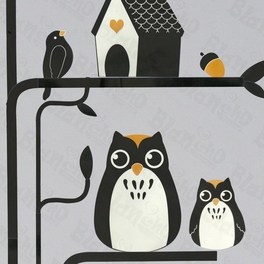 Owl & Squirrel & Bird - Wall Decals Stickers Appliques Home Decor